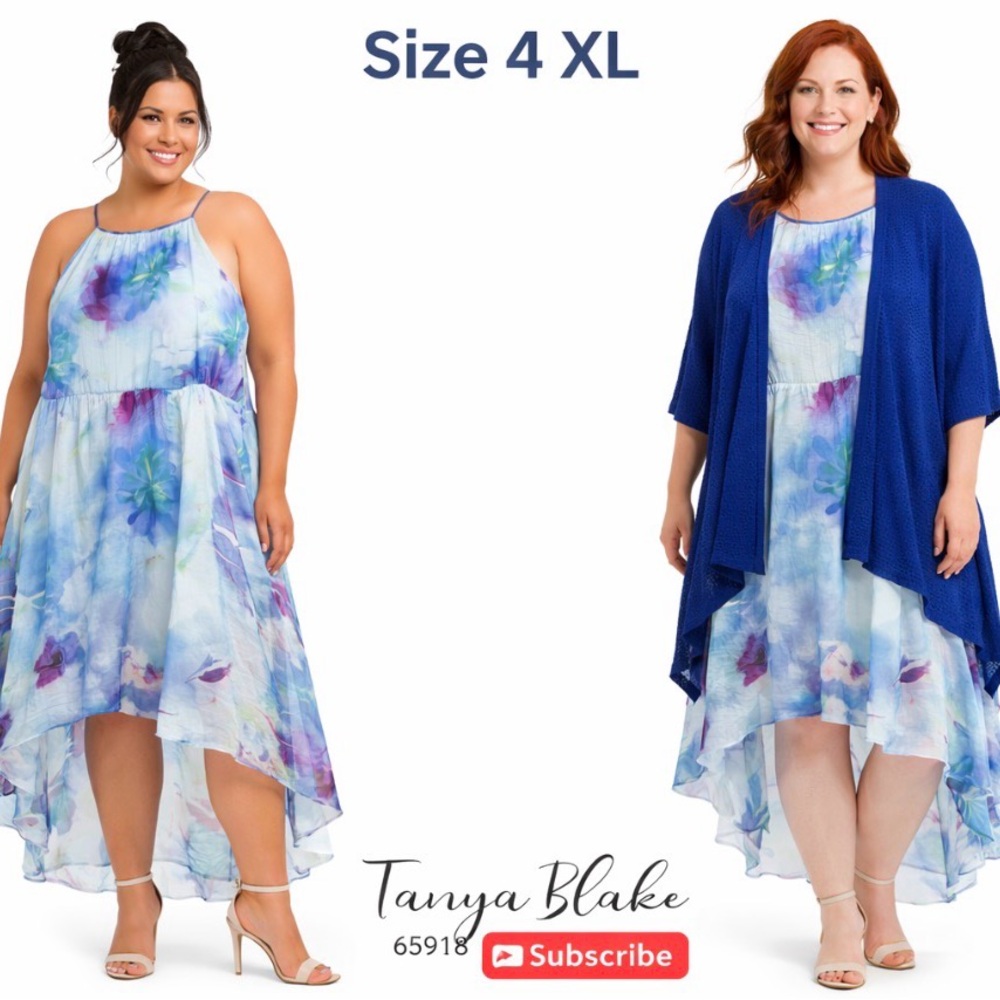Ricki's Blue Floral High-Low Women’s Dress